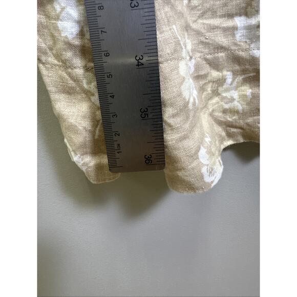 J Jill Sleeveless A Line Linen Dress S Pockets Beige Floral Print Beachy Cottage - Picture 7 of 7